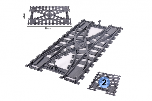 STS Klemmbausteine Eisenbahn Schienengleis Doppelweiche
