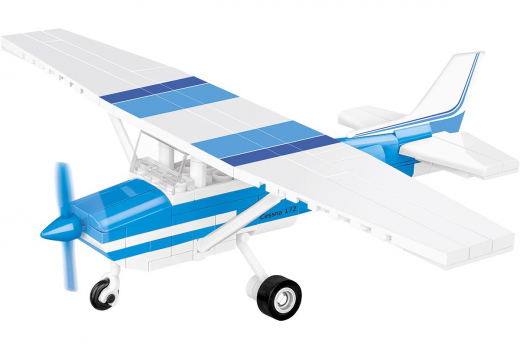 COBI Klemmbausteine Flugzeug Cessna 172 Skyhawk weiß-blau - 162 Teile