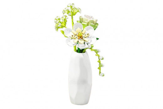 Sembo Klemmbausteine Weiße Vase mit Blumen - 331 Teile