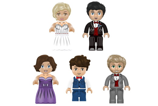 KiddiCraft Klemmbausteine KIDDIZ Figuren-Pack Hochzeit - 77 Teile