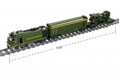 STS Klemmbausteine Grüner Militärzug inkl. Schienenkreis (elektrischer Antrieb) - 1173 Teile