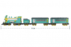 STS Klemmbausteine Türkise Dampflokomotive inkl. Schienenkreis (elektrischer Antrieb) - 879 Teile