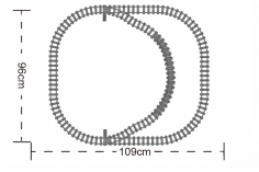 STS Klemmbausteine Türkise Dampflokomotive inkl. Schienenkreis (elektrischer Antrieb) - 879 Teile