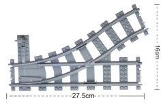 STS Klemmbausteine Eisenbahn Schiene 2x Weichen links und 2x Weichen rechts