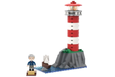 KiddiCraft Klemmbausteine Großer Leuchtturm - 133 Teile